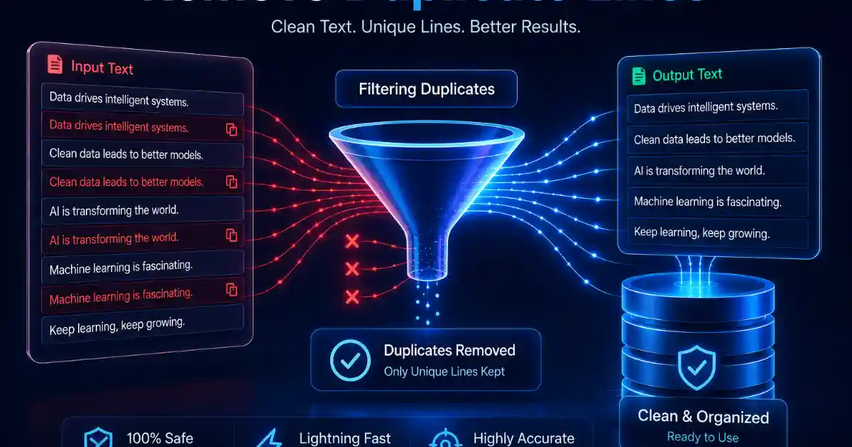Remove Duplicate Lines and Text Cleaning Interface