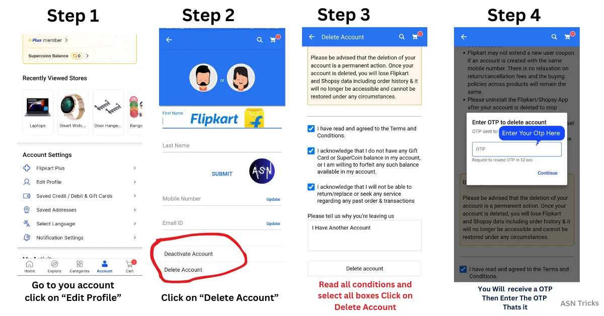 HOW TO DELETE FLIPKART ACCOUNT PERMANENTLY